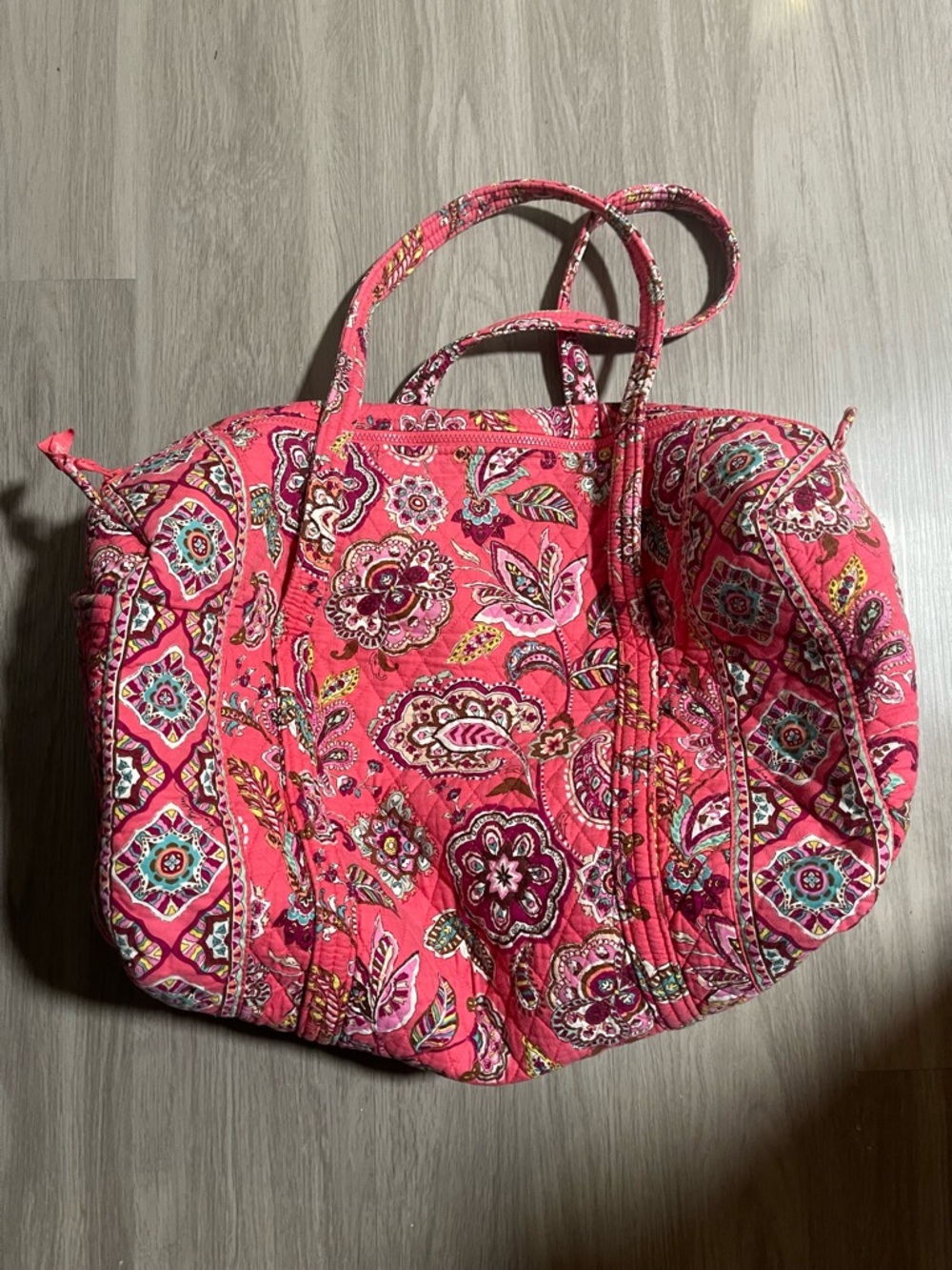 Quilted Pink Floral Carry On Bag